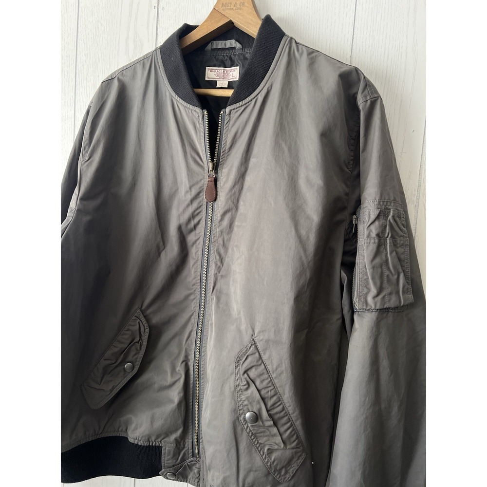 Wallace And Barnes Jacket Mens Large MA-1 Bomber Softshell J Crew Grey Tactical - Picture 7 of 16